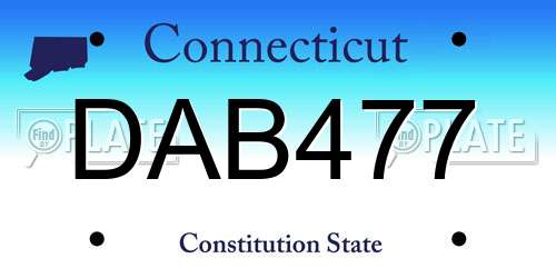 DAB477 Connecticut License Plate