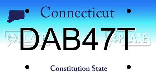DAB47T Connecticut License Plate