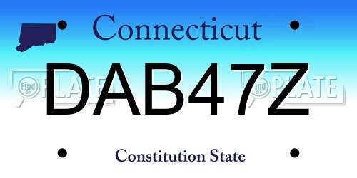 DAB47Z Connecticut License Plate