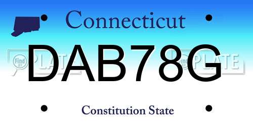 DAB78G Connecticut License Plate