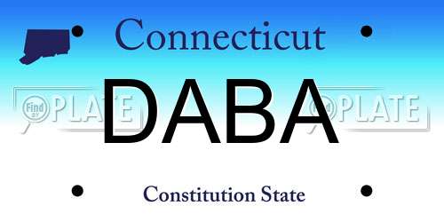 DABA Connecticut License Plate