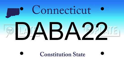 DABA22 Connecticut License Plate