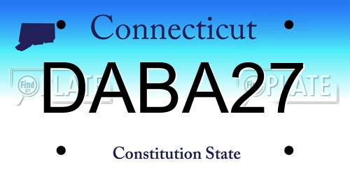 DABA27 Connecticut License Plate