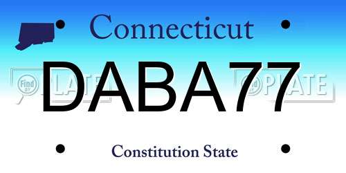 DABA77 Connecticut License Plate