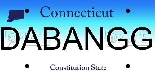 DABANGG Connecticut License Plate