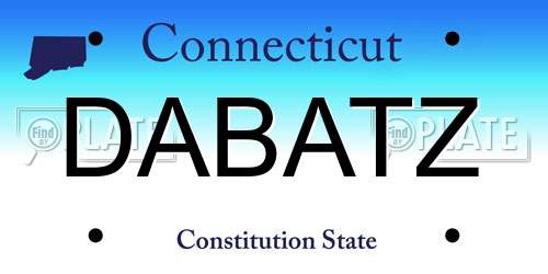 DABATZ Connecticut License Plate