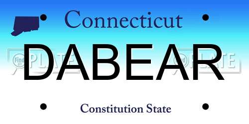 DABEAR Connecticut License Plate