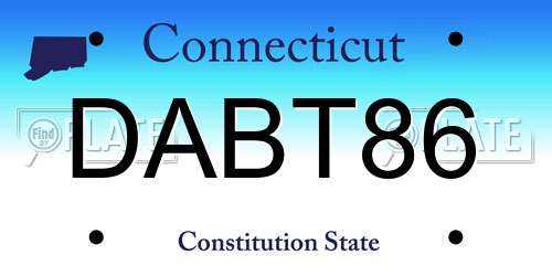 DABT86 Connecticut License Plate