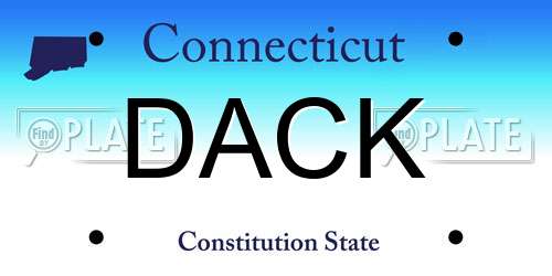 DACK Connecticut License Plate
