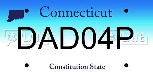 DAD04P Connecticut License Plate