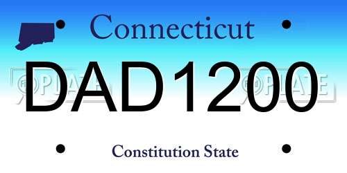 DAD1200 Connecticut License Plate