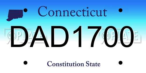 DAD1700 Connecticut License Plate