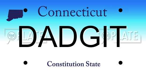 DADGIT Connecticut License Plate
