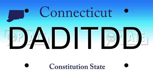 DADITDD Connecticut License Plate