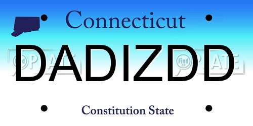 DADIZDD Connecticut License Plate