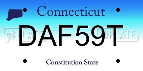 DAF59T Connecticut License Plate