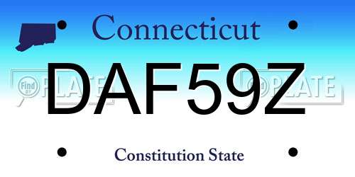 DAF59Z Connecticut License Plate