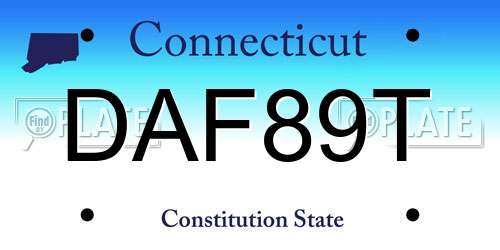 DAF89T Connecticut License Plate