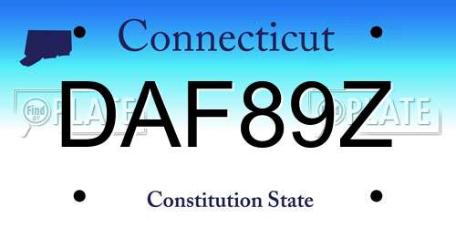 DAF89Z Connecticut License Plate