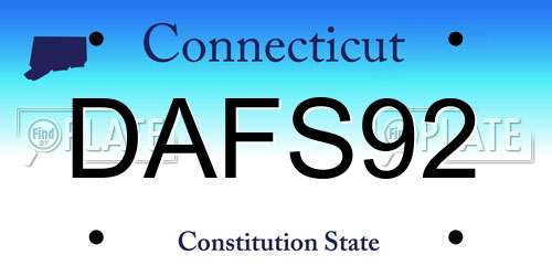 DAFS92 Connecticut License Plate