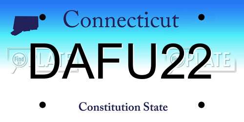 DAFU22 Connecticut License Plate