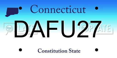 DAFU27 Connecticut License Plate