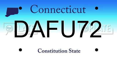 DAFU72 Connecticut License Plate