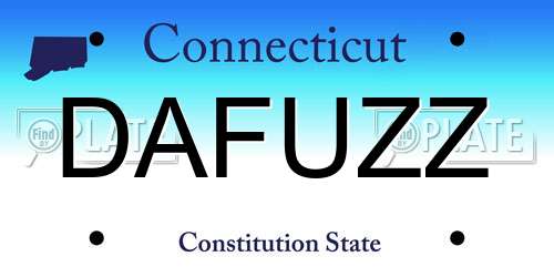 DAFUZZ Connecticut License Plate