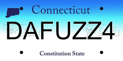 DAFUZZ4 Connecticut License Plate