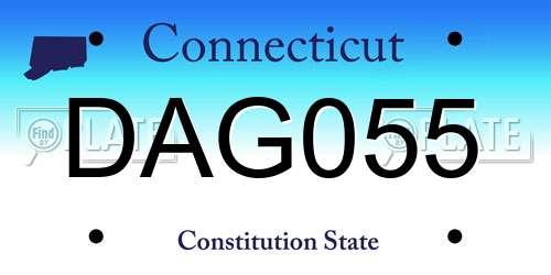 DAG055 Connecticut License Plate