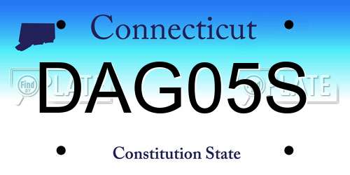 DAG05S Connecticut License Plate