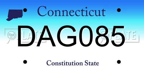 DAG085 Connecticut License Plate