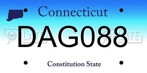 DAG088 Connecticut License Plate