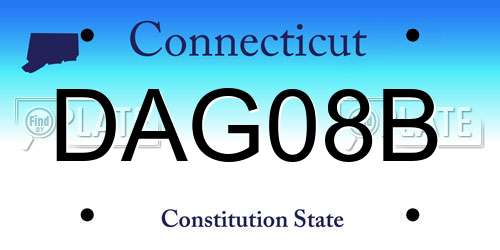 DAG08B Connecticut License Plate