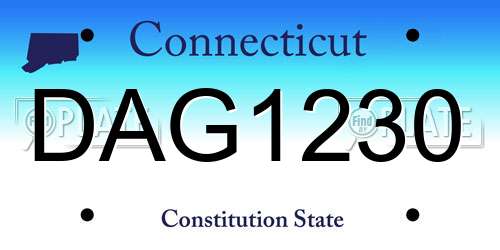 DAG1230 Connecticut License Plate