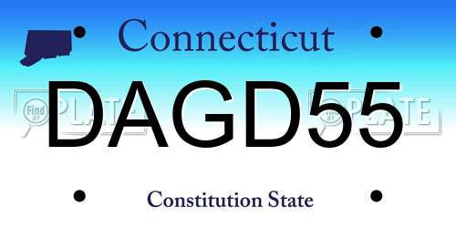 DAGD55 Connecticut License Plate
