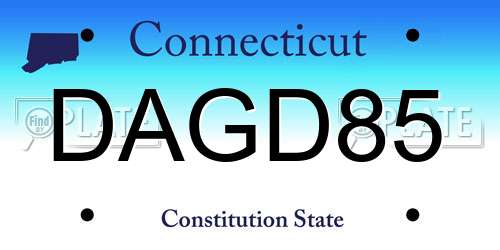 DAGD85 Connecticut License Plate