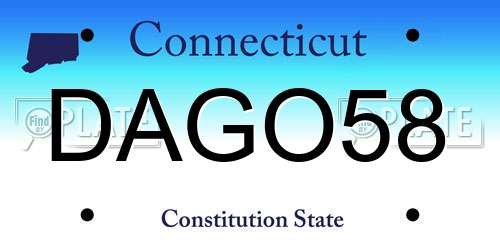 DAGO58 Connecticut License Plate