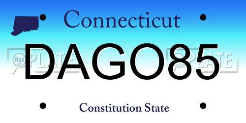 DAGO85 Connecticut License Plate