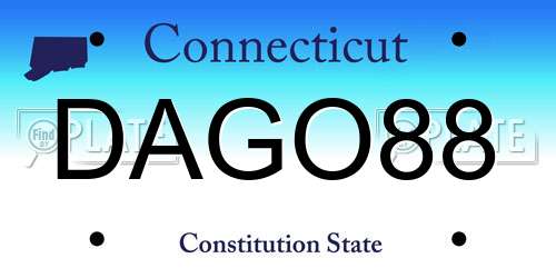 DAGO88 Connecticut License Plate