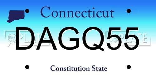 DAGQ55 Connecticut License Plate