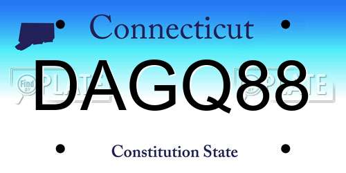 DAGQ88 Connecticut License Plate