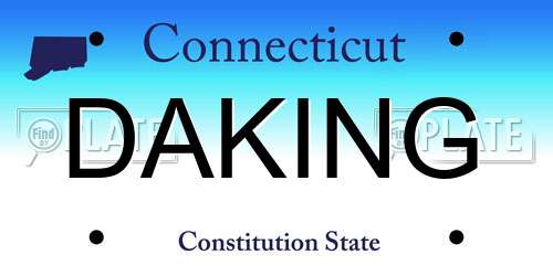 DAKING Connecticut License Plate