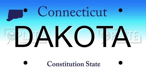 DAKOTA Connecticut License Plate
