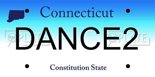 DANCE2 Connecticut License Plate
