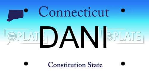 DANI Connecticut License Plate