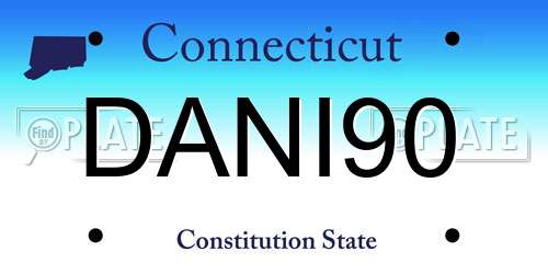DANI90 Connecticut License Plate