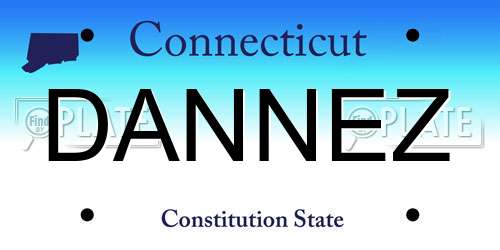 DANNEZ Connecticut License Plate