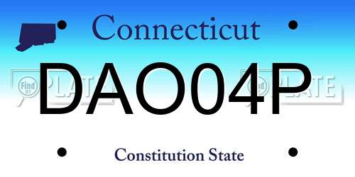 DAO04P Connecticut License Plate