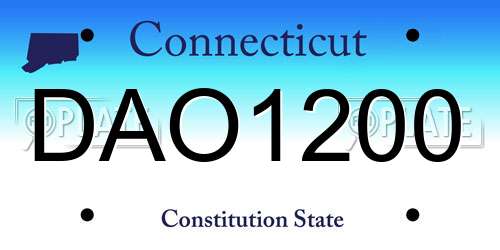DAO1200 Connecticut License Plate